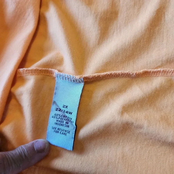 Catherines T-Shirt Men's Size 2X Orange Cotton Crew Neck Short Sleeve Pullover - Picture 4 of 7
